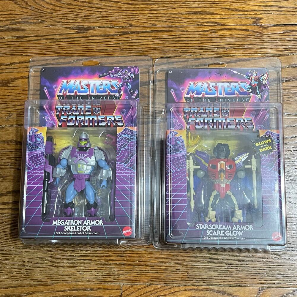 MOTU x Transformers Megatron Armor Skeletor & Starscream Armor Scare Glow Lot 2